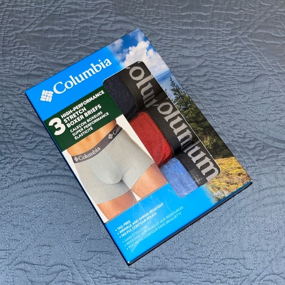 COLUMBIA Mens Boxer Briefs X-Large Stretch Tag Free Underwear 3 Pack No Fly - Picture 6 of 7